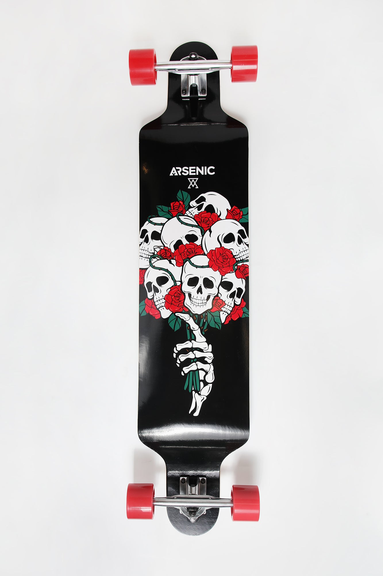Arsenic Skull Bouquet Longboard 42" - Black /