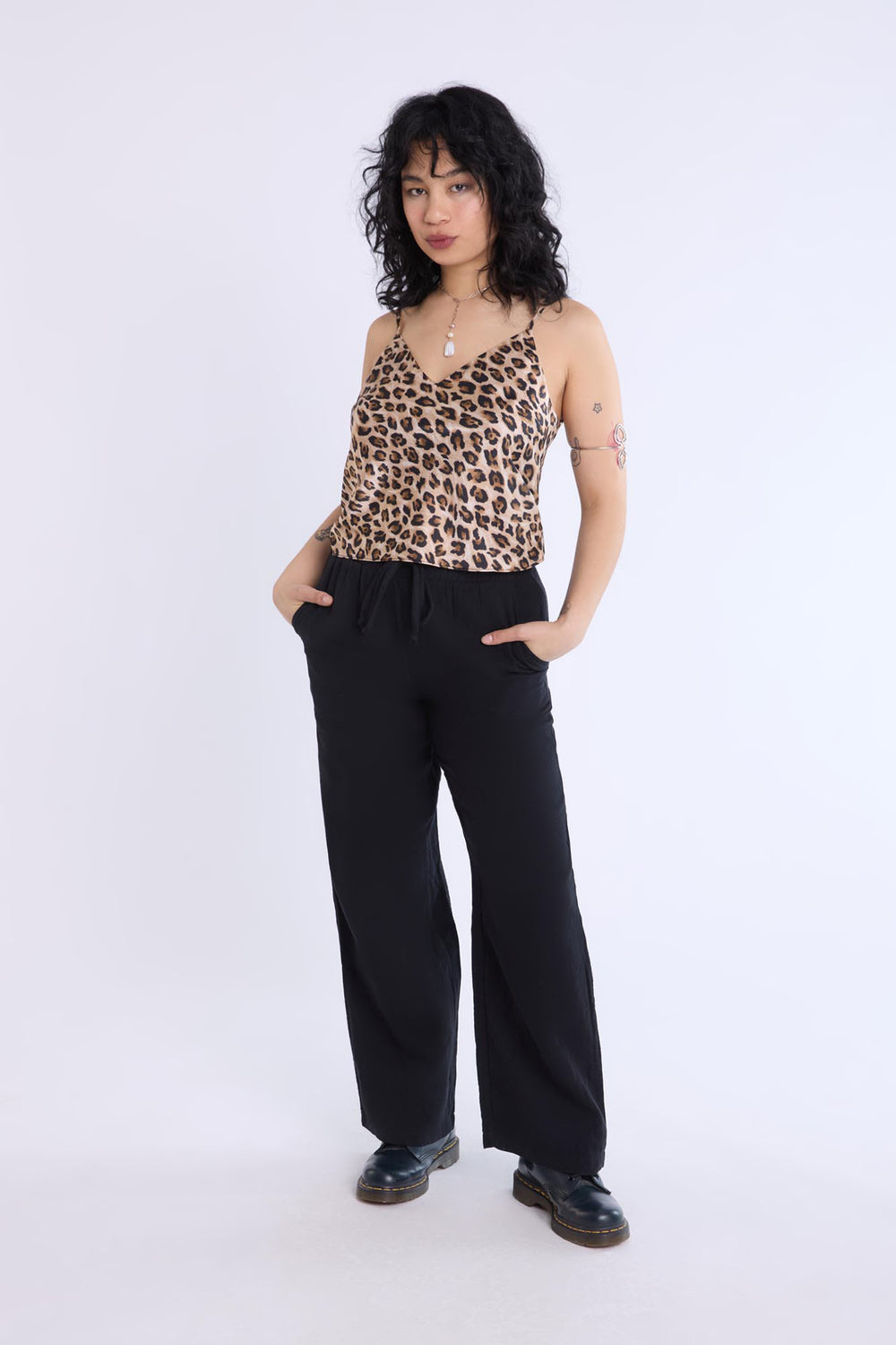 Satin Leopard Print V-Neck Cami Satin Leopard Print V-Neck Cami