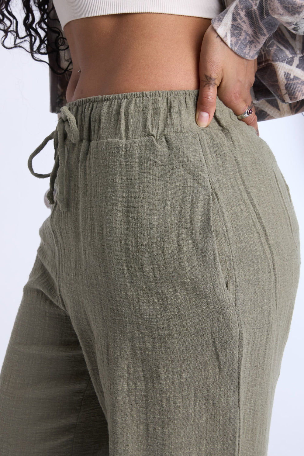 Cotton Gauze Wide Leg Pant Cotton Gauze Wide Leg Pant