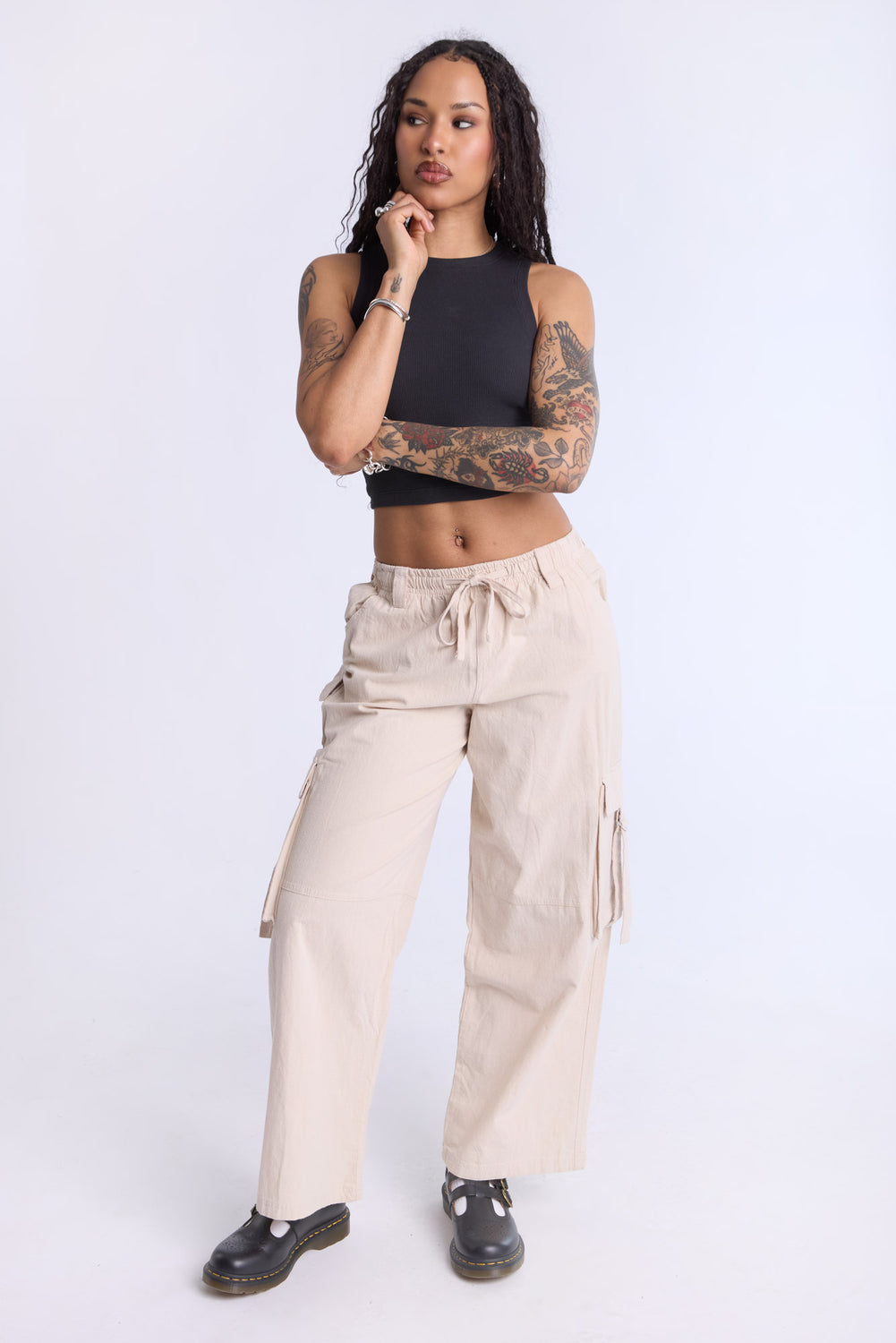 Cotton Wide Leg Cargo Pant Cotton Wide Leg Cargo Pant