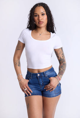 High-Rise Cargo Shorts
