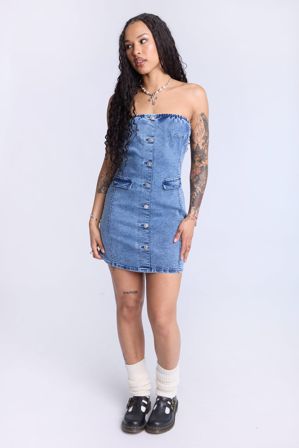 Mini robe en denim Mini robe en denim