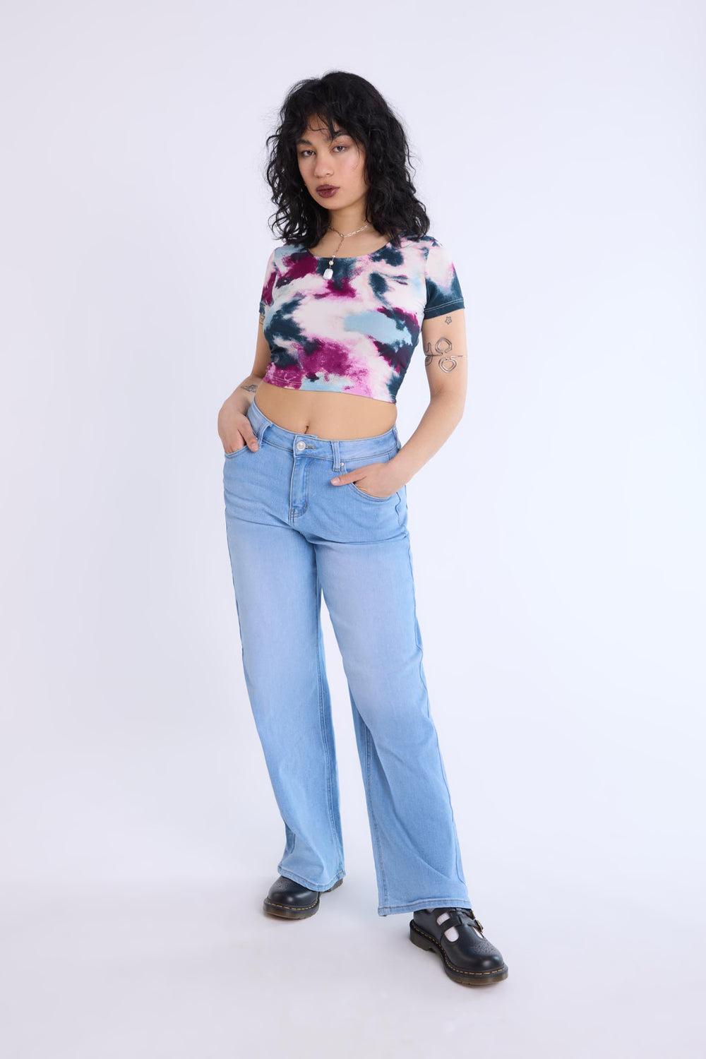 High-Rise Wide Leg Jeans Light Denim Blue