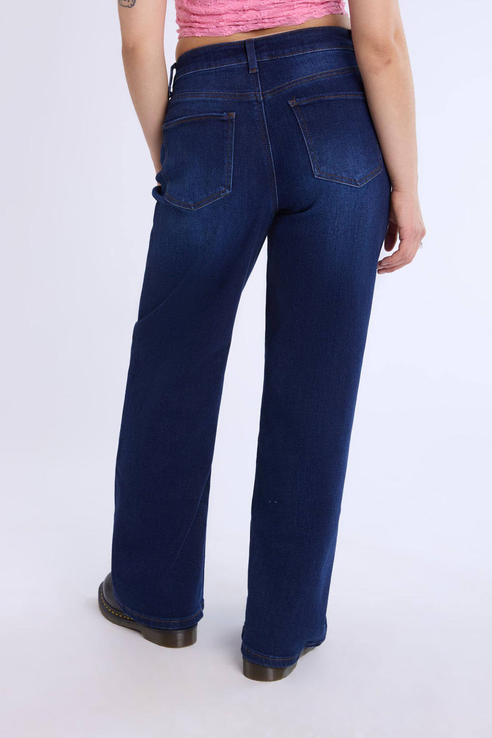 High-Rise Wide Leg Jeans Dark Blue