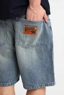 Short en denim ample à écusson Coors Rodeo brodé