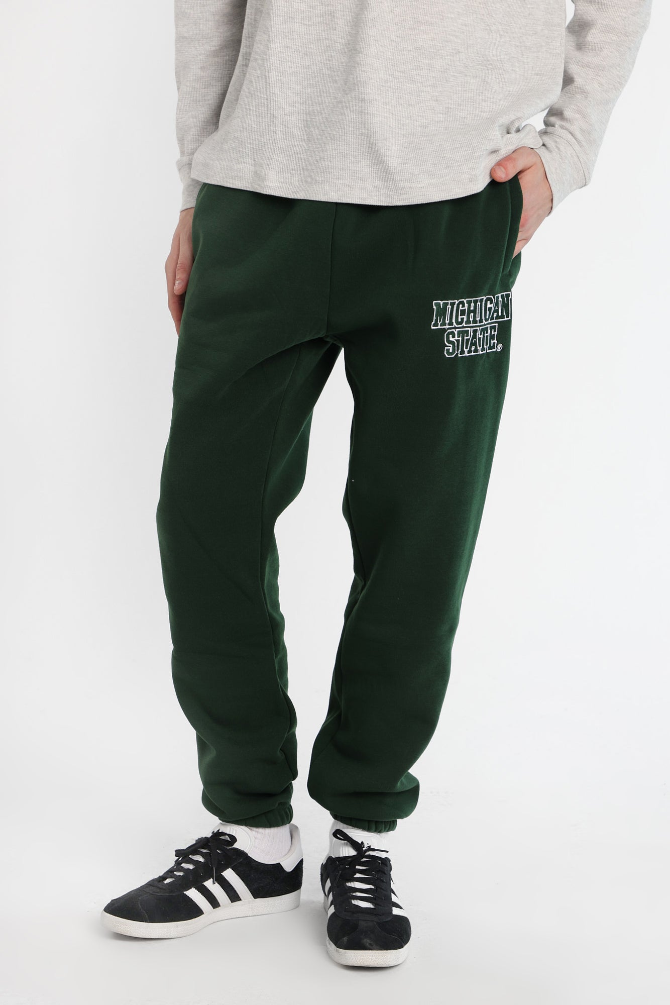 Michigan State Embroidered Sweatpants - Dark Green /