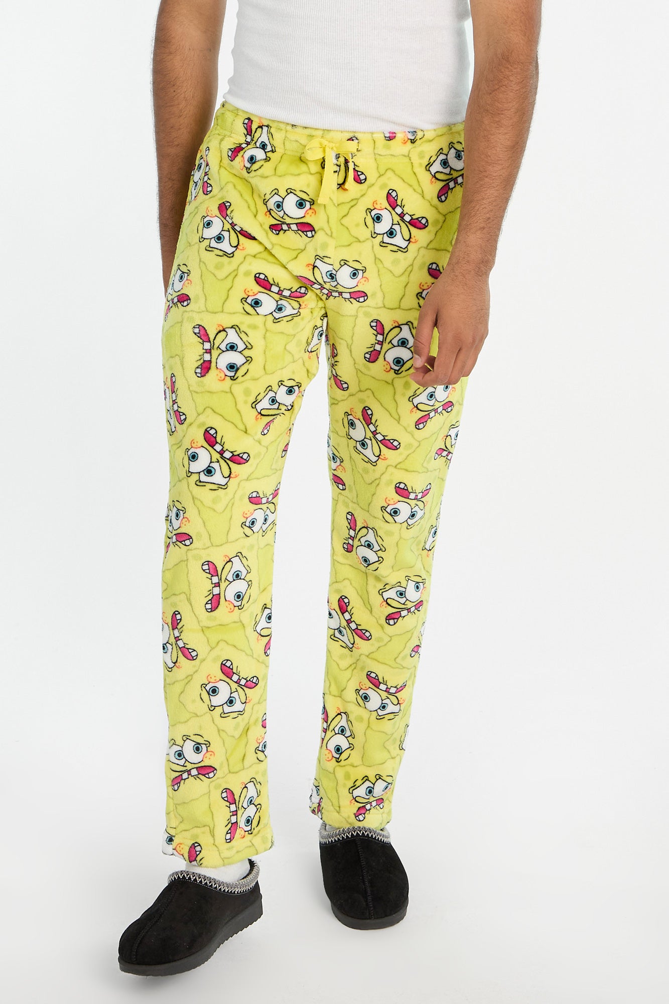 Mens SpongeBob Plush Pajama Pant - Yellow /