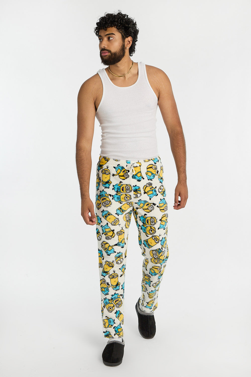 Mens Minions Plush Pajama Pant Mens Minions Plush Pajama Pant