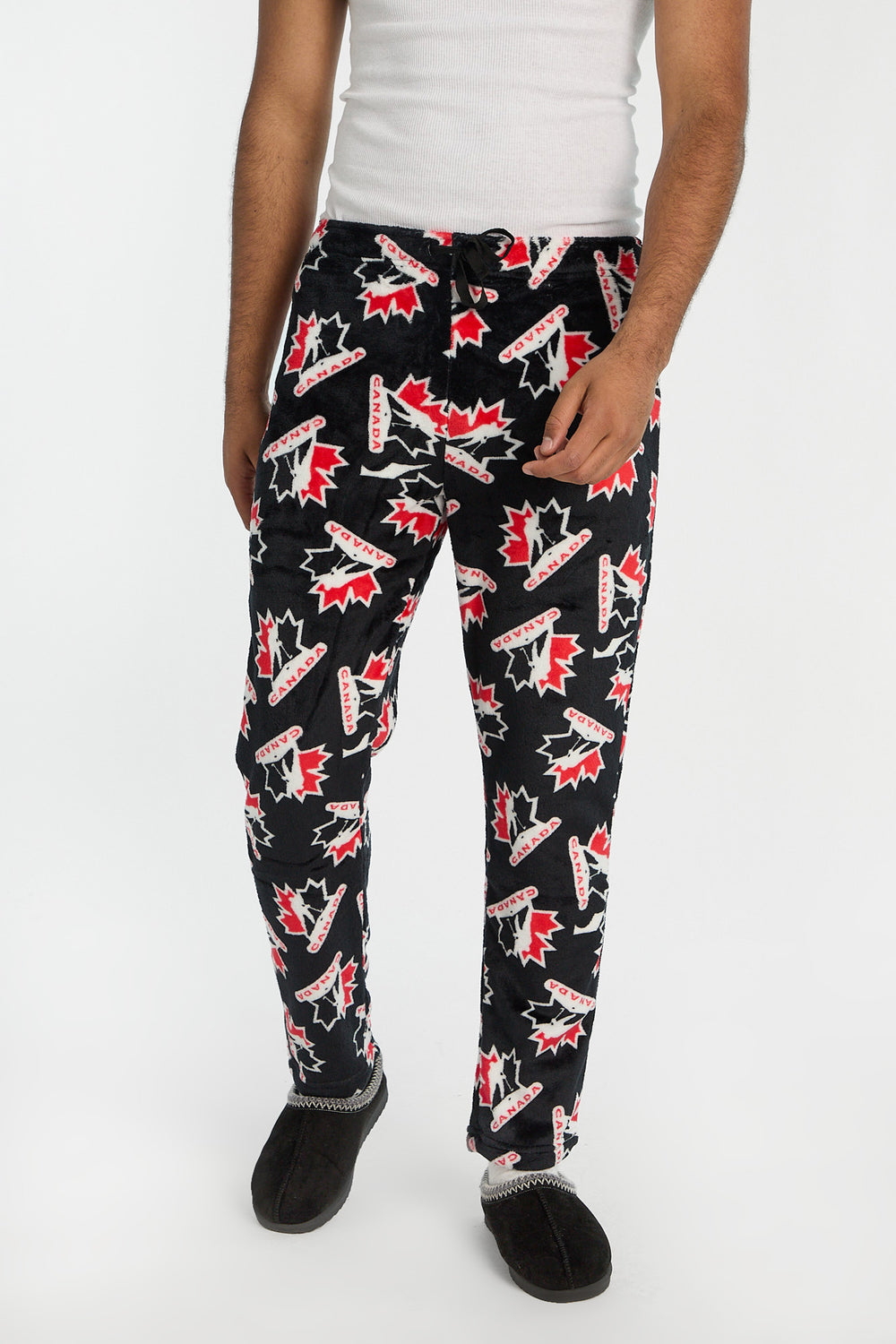 Mens Team Canada Hockey Plush Pajama Pant Mens Team Canada Hockey Plush Pajama Pant