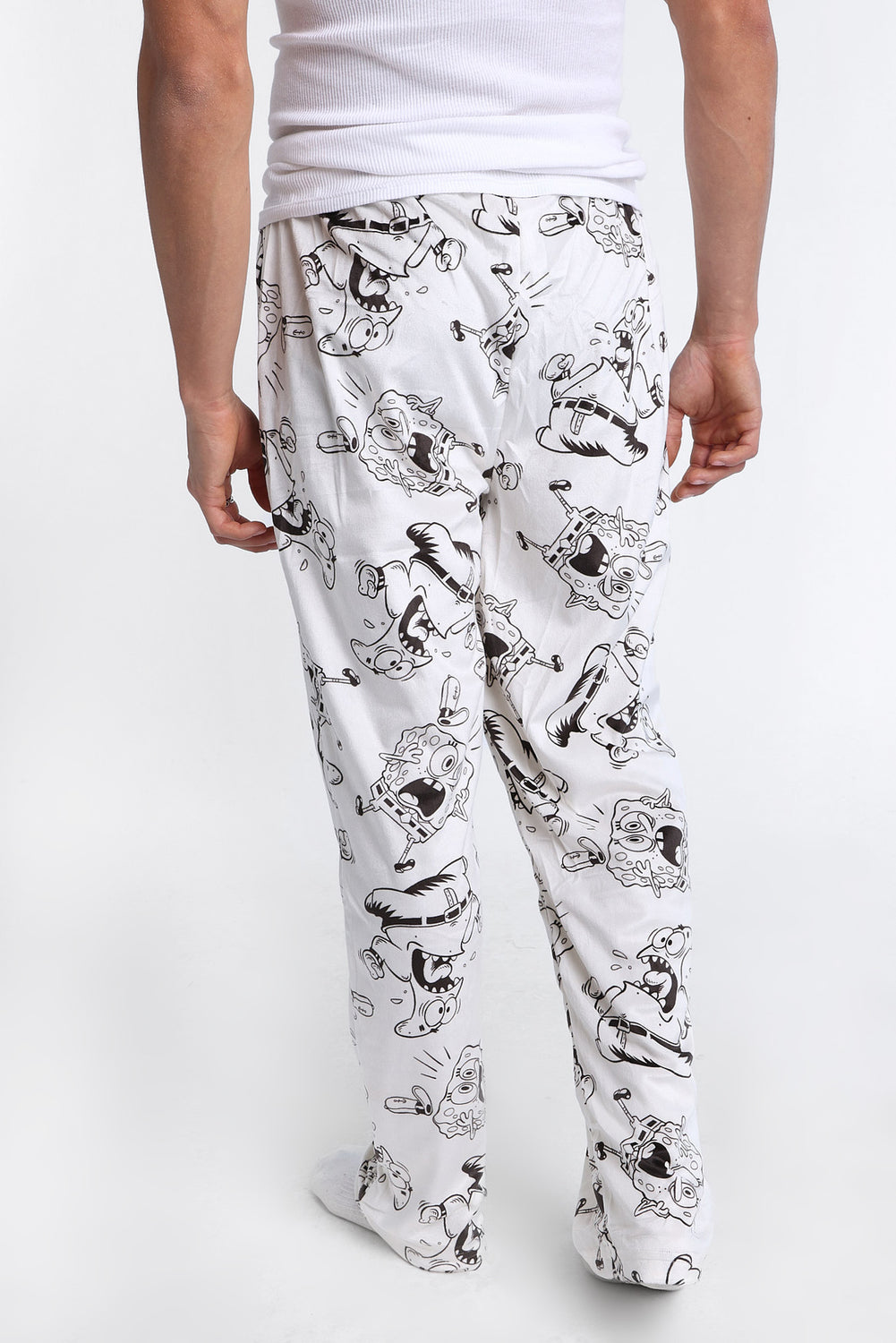 SpongeBob Black & White Silky Fleece Pajama Pants SpongeBob Black & White Silky Fleece Pajama Pants