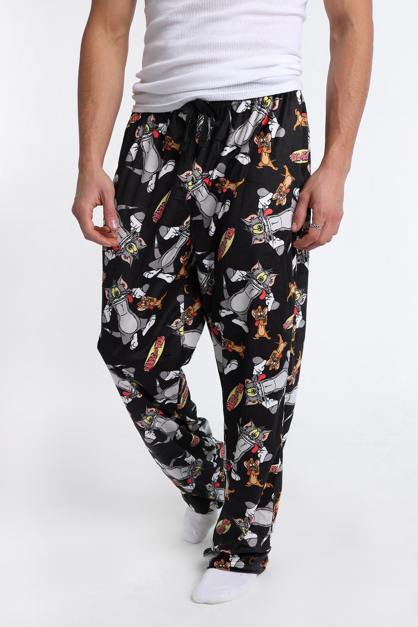 Tom And Jerry Silky Fleece Pajama Pants - Black /