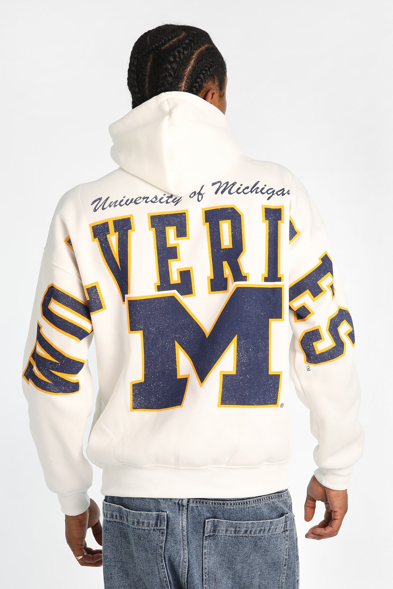 Michigan Wolverines Back Print Hoodie - White /
