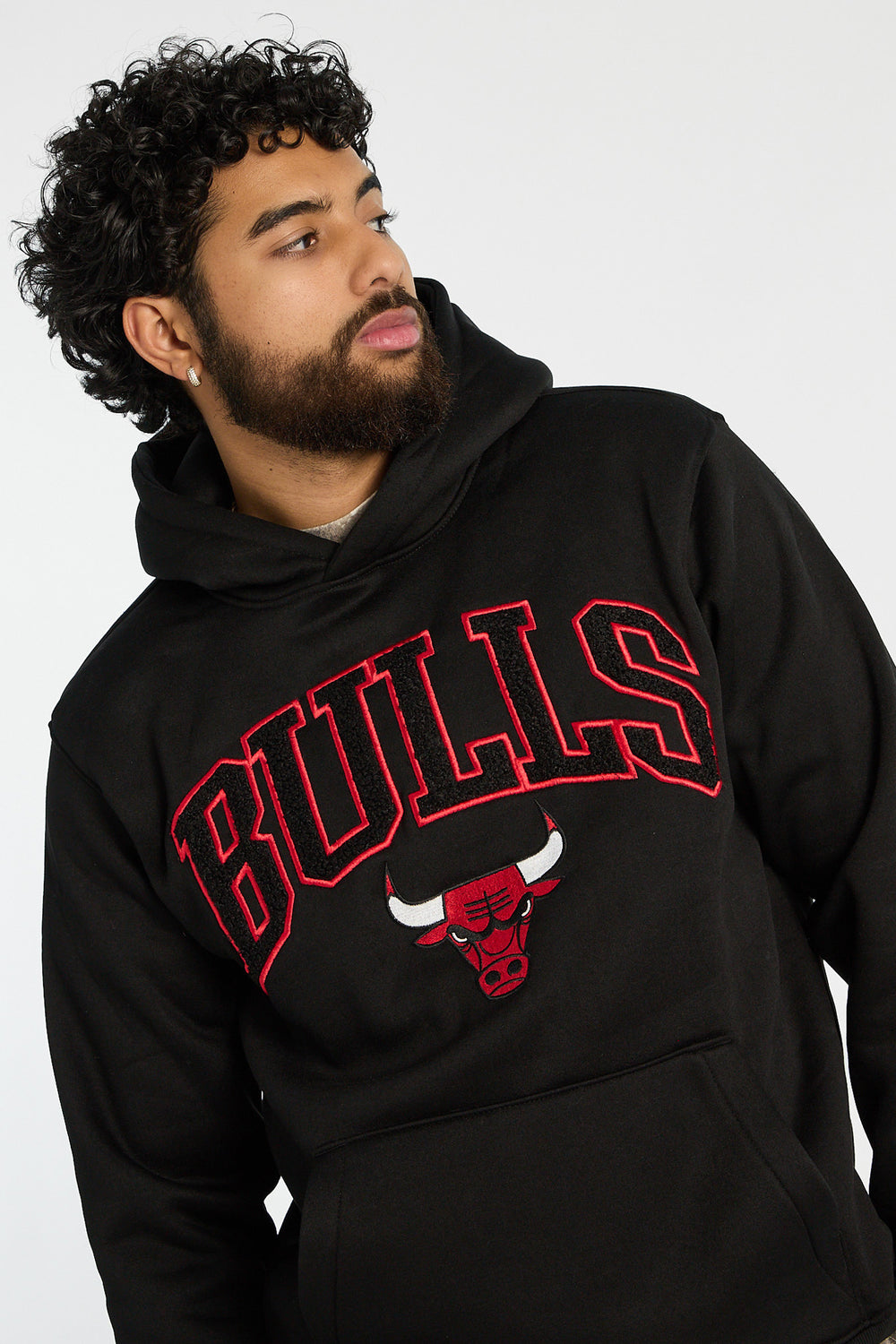 Haut à capuchon logo chenille Chicago Bulls homme Haut à capuchon logo chenille Chicago Bulls homme
