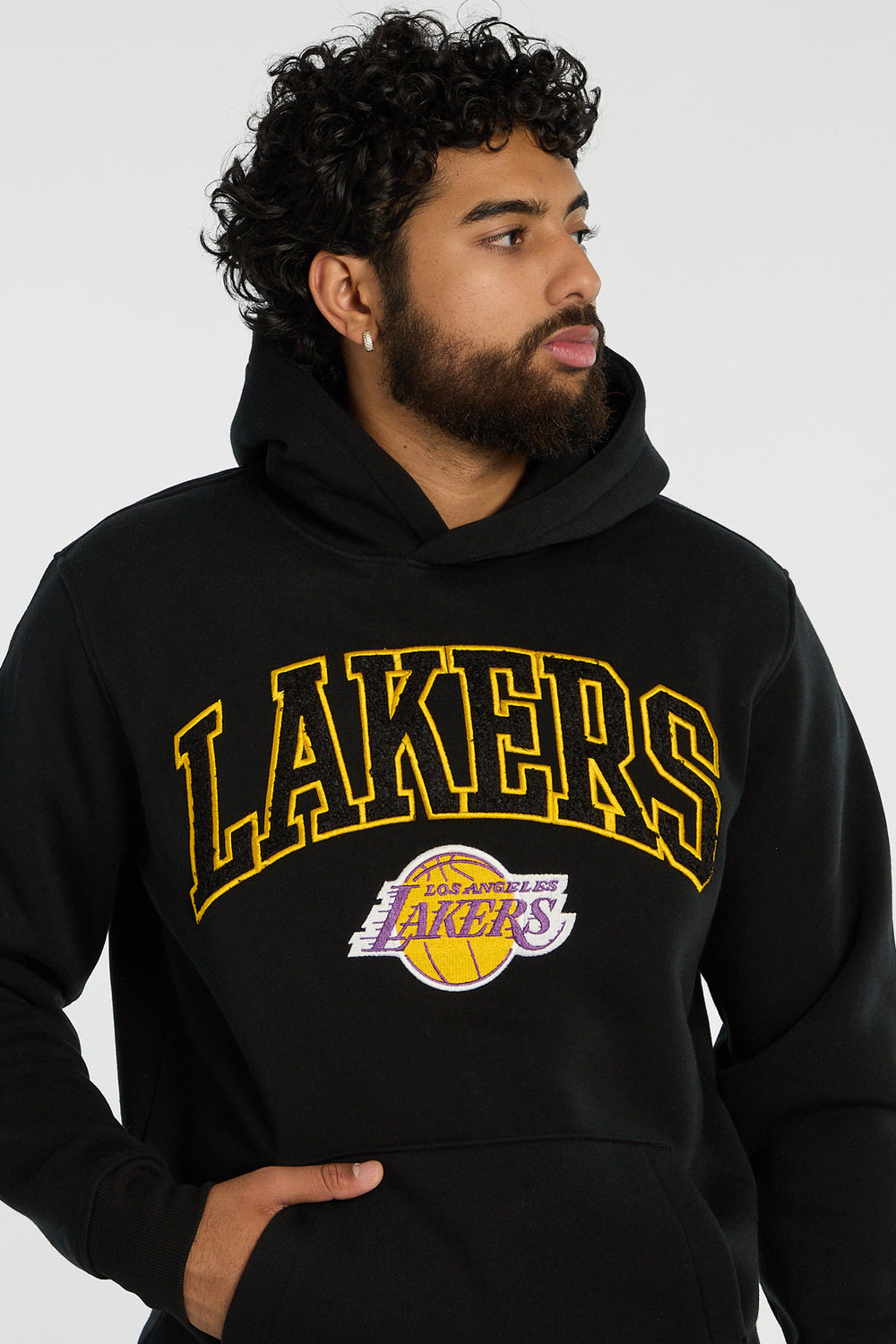 Mens Los Angeles Lakers Chenille Logo Hoodie Mens Los Angeles Lakers Chenille Logo Hoodie