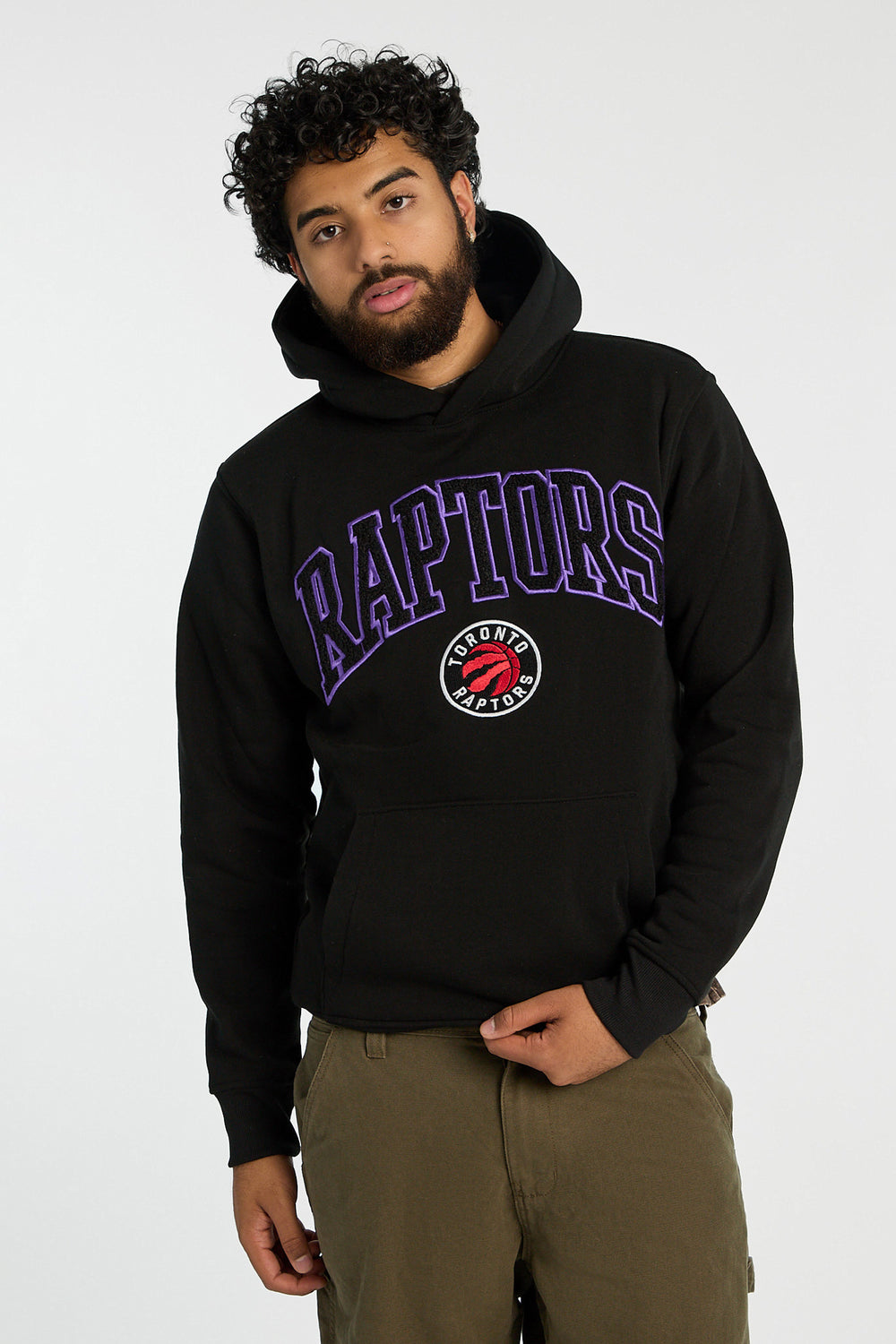 Haut à capuchon logo chenille Toronto Raptors homme Haut à capuchon logo chenille Toronto Raptors homme