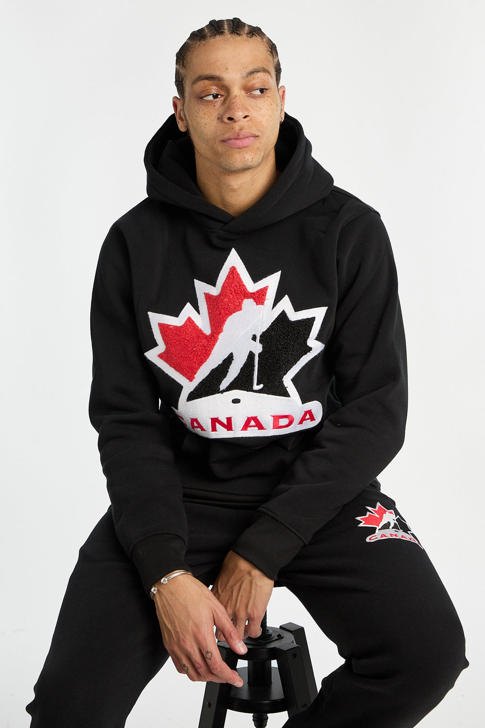 Mens Team Canada Hockey Chenille Logo Hoodie Mens Team Canada Hockey Chenille Logo Hoodie