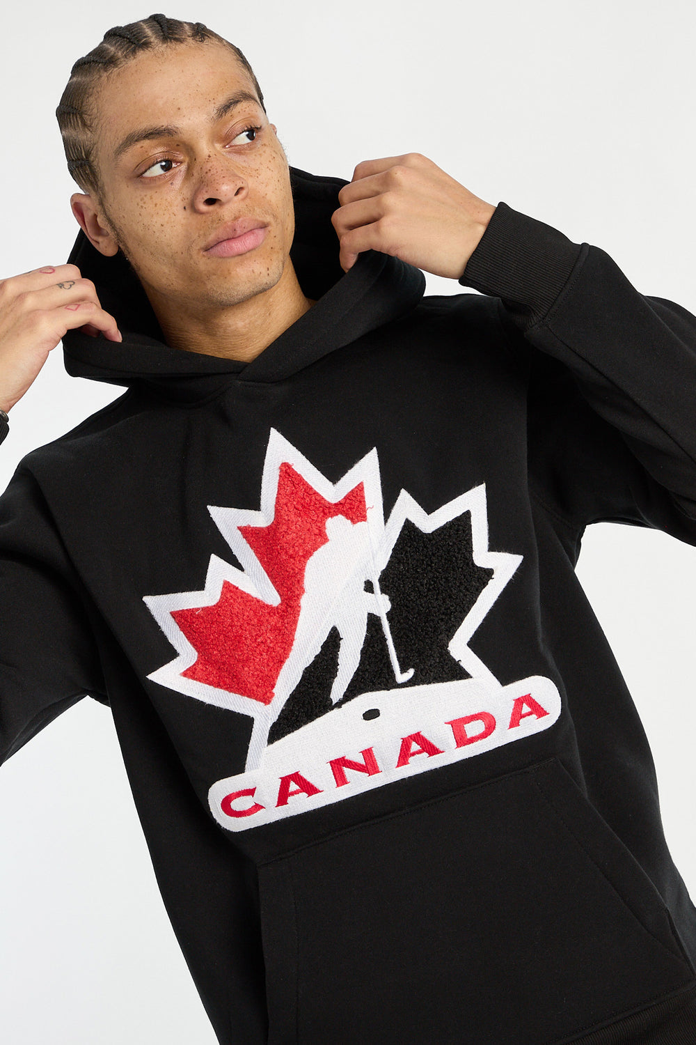 Haut à capuchon logo chenille Team Canada Hockey homme Haut à capuchon logo chenille Team Canada Hockey homme