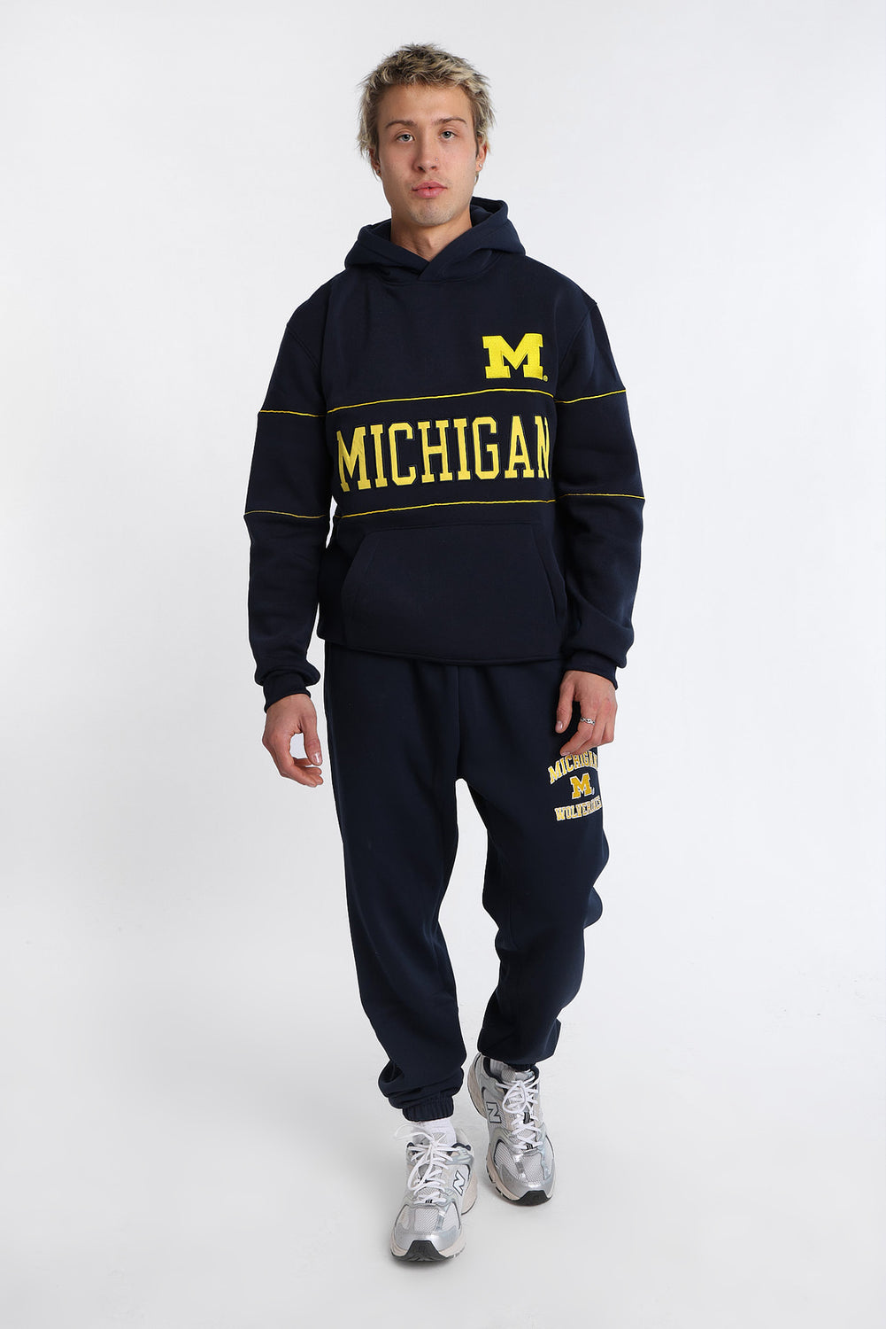 Michigan M Embroidered Panel Hoodie Michigan M Embroidered Panel Hoodie