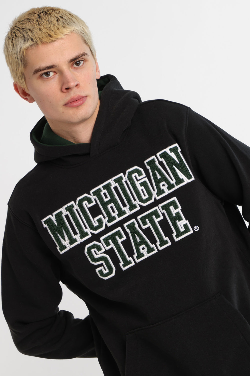 Michigan State Spartans Chenille Contrast Hoodie Michigan State Spartans Chenille Contrast Hoodie