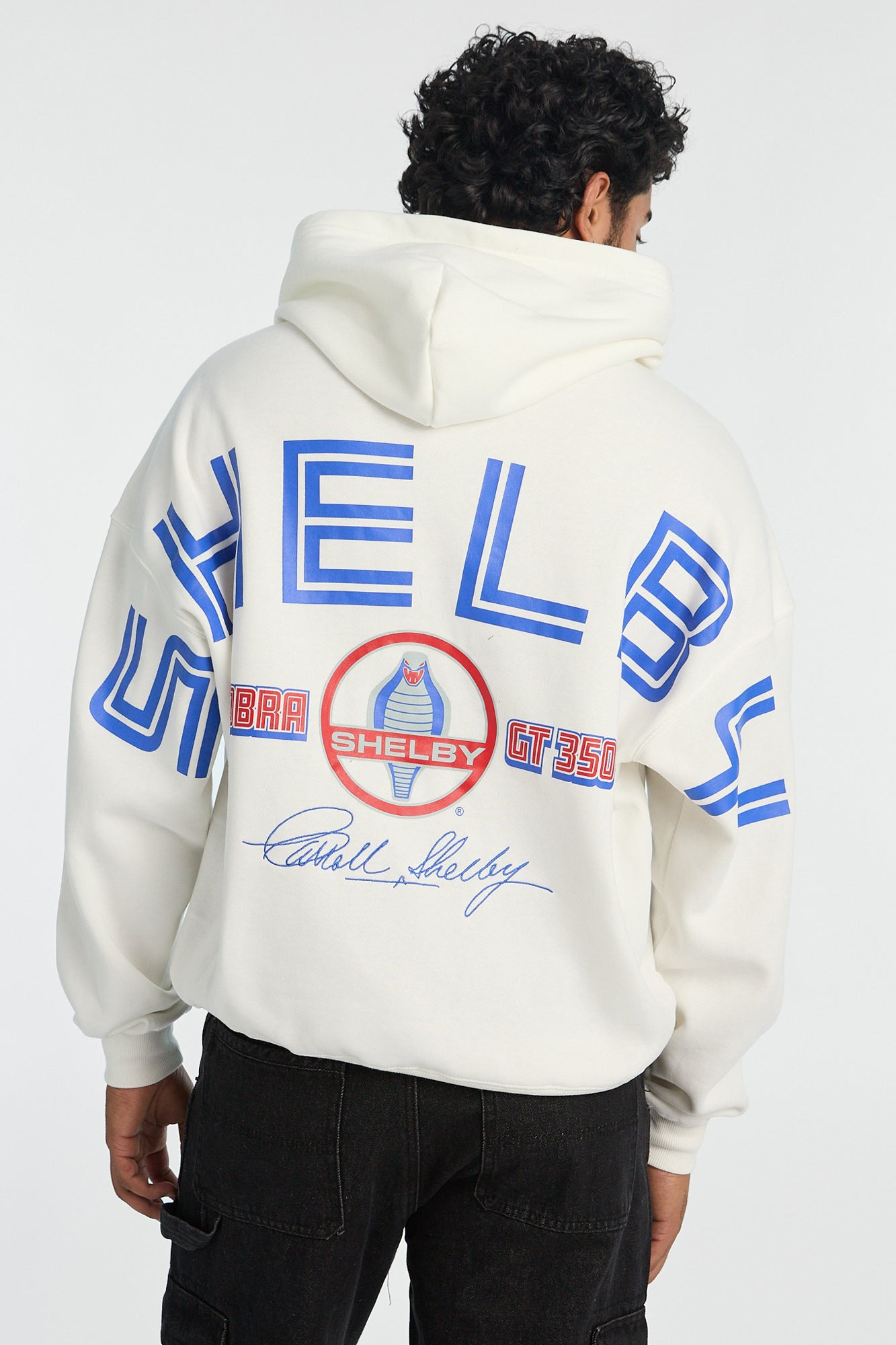 Mens Shelby Cobra Graphic Hoodie - White /