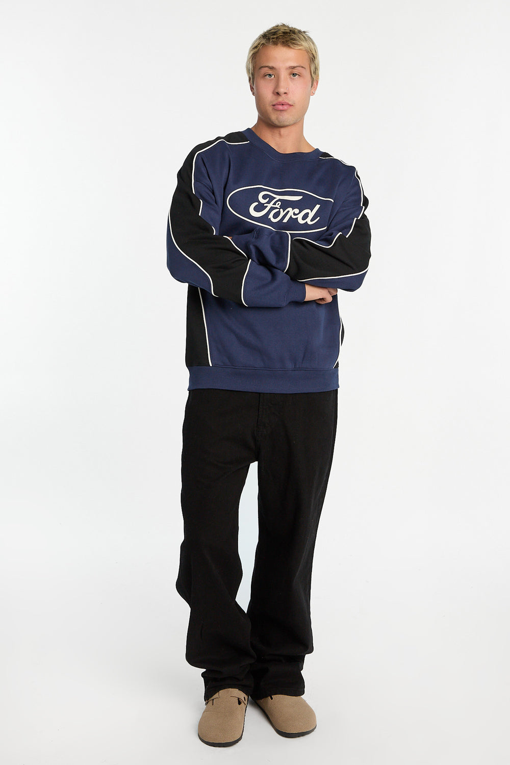 Mens Ford Colour Block Oversized Sweatshirt Mens Ford Colour Block Oversized Sweatshirt