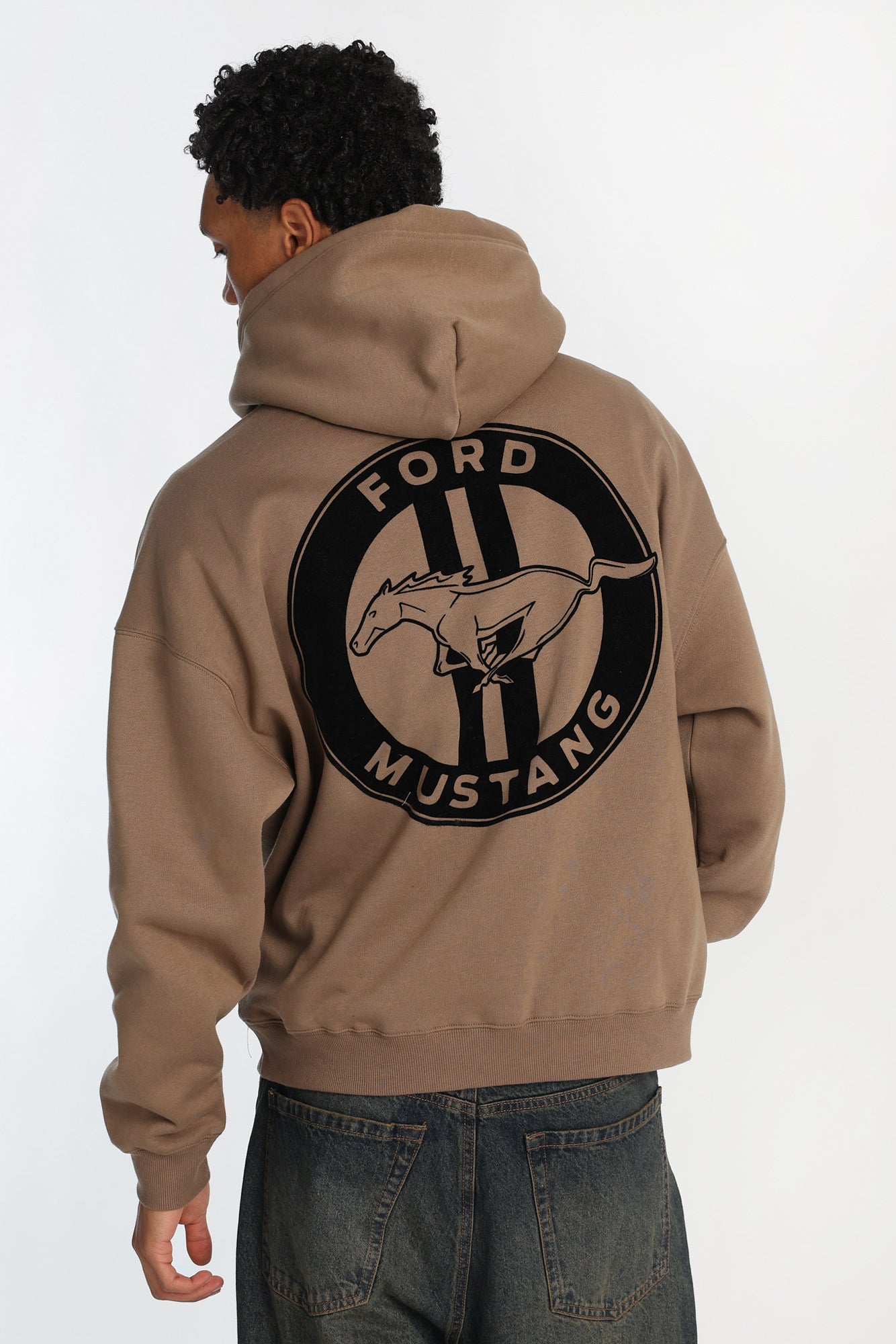 Ford Mustang Embroidered Hoodie - Brown /