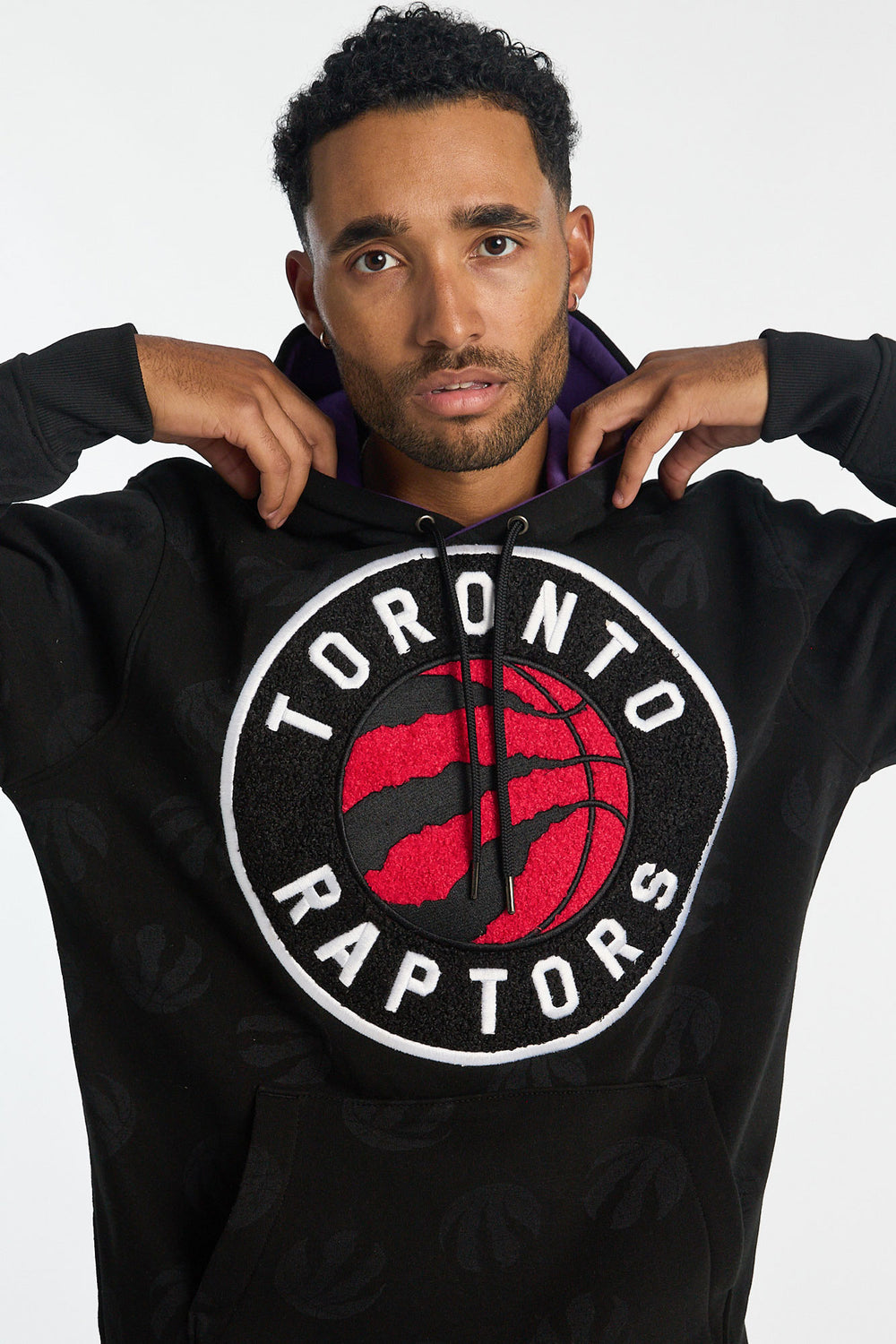 Mens Toronto Raptors AOP Chenille Logo Hoodie Mens Toronto Raptors AOP Chenille Logo Hoodie