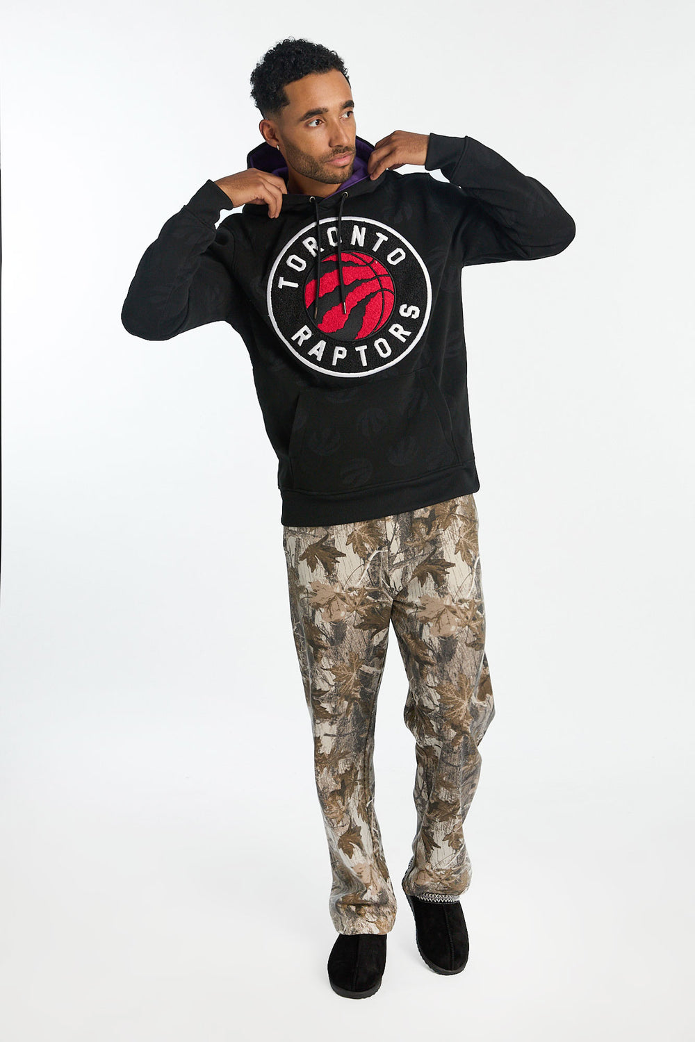Mens Toronto Raptors AOP Chenille Logo Hoodie Mens Toronto Raptors AOP Chenille Logo Hoodie