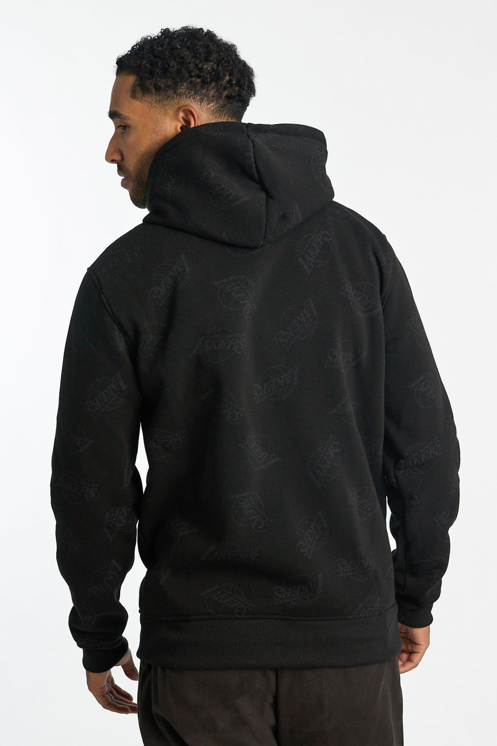 Mens LA Lakers AOP Chenille Logo Hoodie Mens LA Lakers AOP Chenille Logo Hoodie