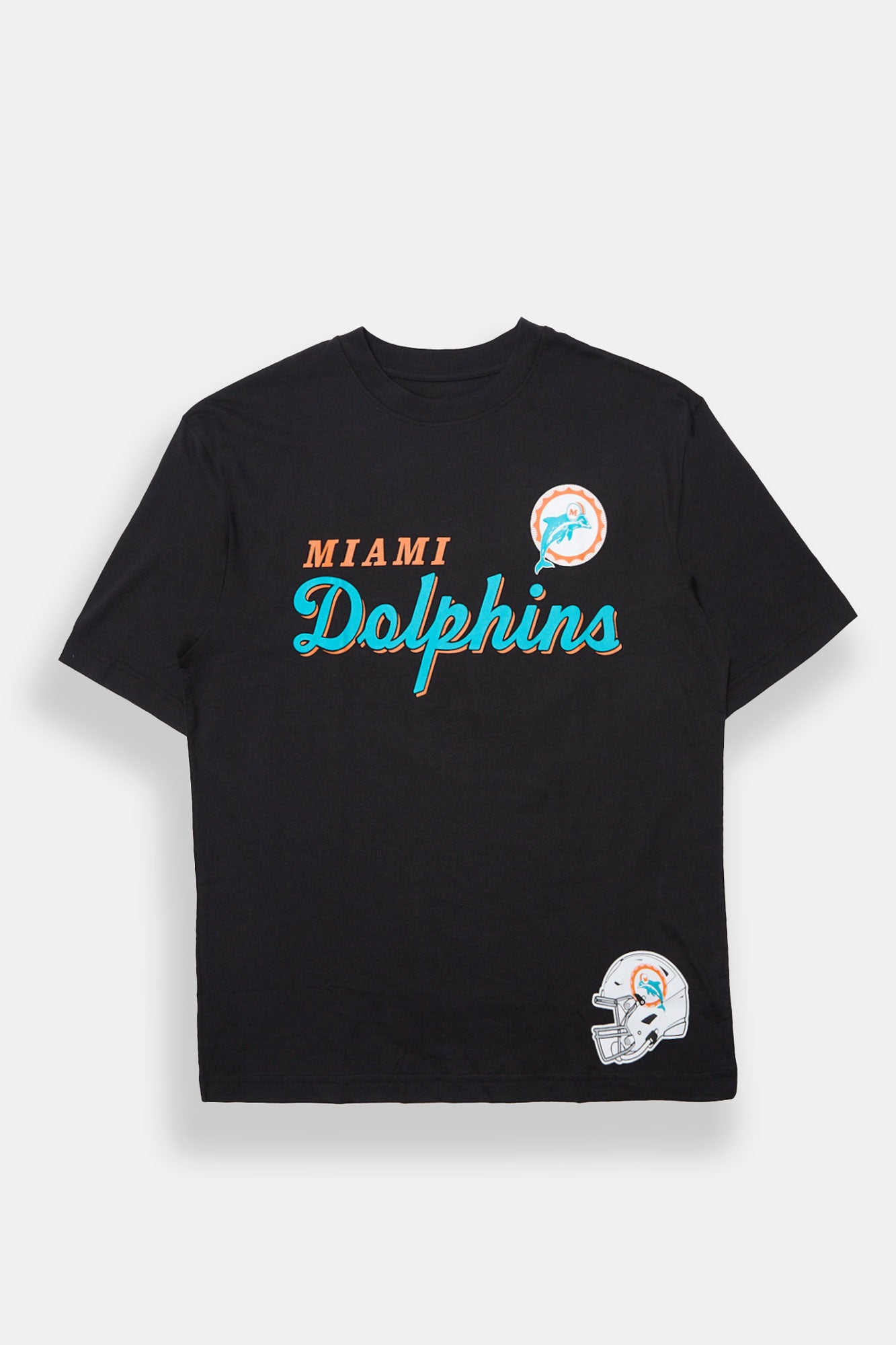 Mens Miami Dolphins HD Graphic Oversized Tee - Black /