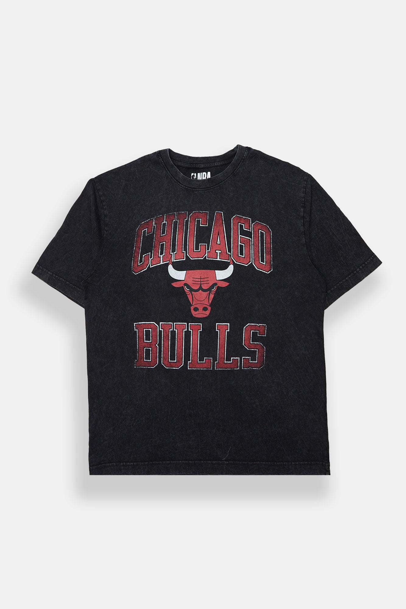 Mens Chicago Bulls Washed Oversized Tee - Black /
