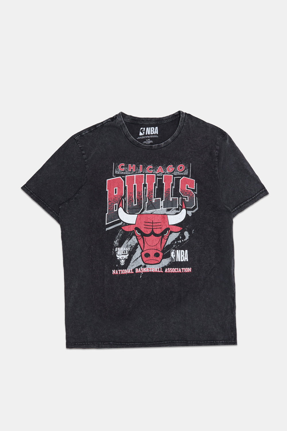 T-shirt délavé imprimé Chicago Bulls homme T-shirt délavé imprimé Chicago Bulls homme