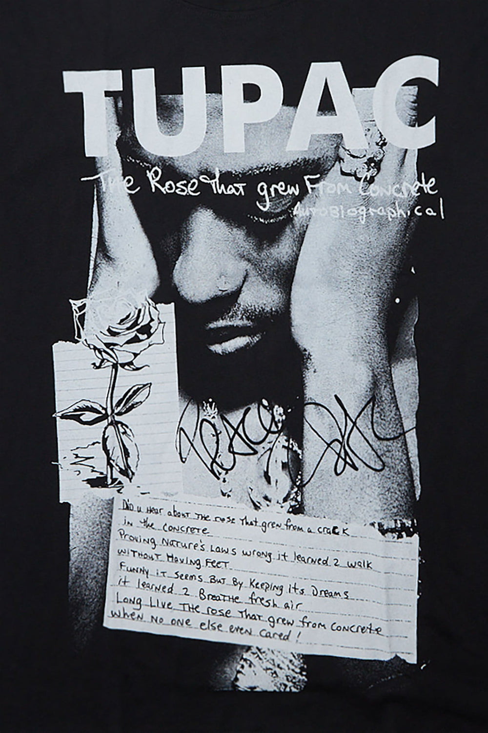 T-shirt surdimensionné imprimé Tupac The Rose That Grew From Concrete homme T-shirt surdimensionné imprimé Tupac The Rose That Grew From Concrete homme