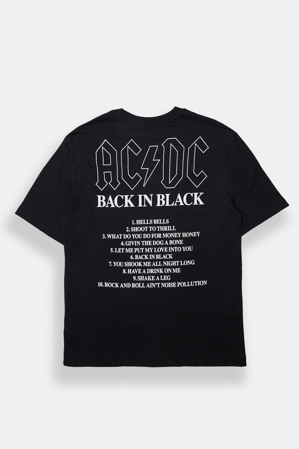 Mens AC/DC Back In Black Graphic Oversized Tee Mens AC/DC Back In Black Graphic Oversized Tee