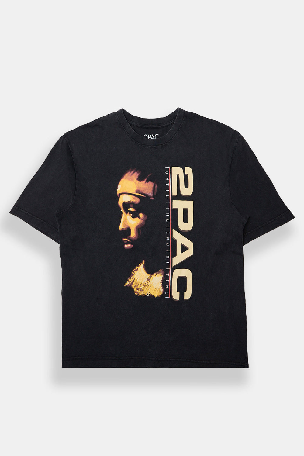 T-shirt surdimensionné délavé imprimé 2Pac homme T-shirt surdimensionné délavé imprimé 2Pac homme