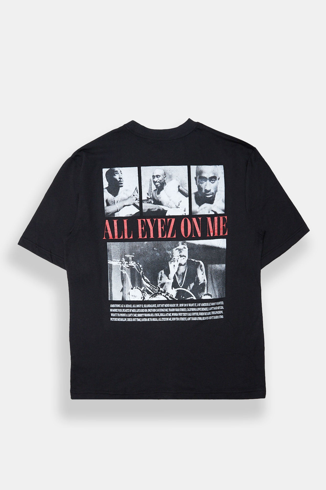 Mens 2Pac All Eyez On me Graphic Oversized Tee - Black /