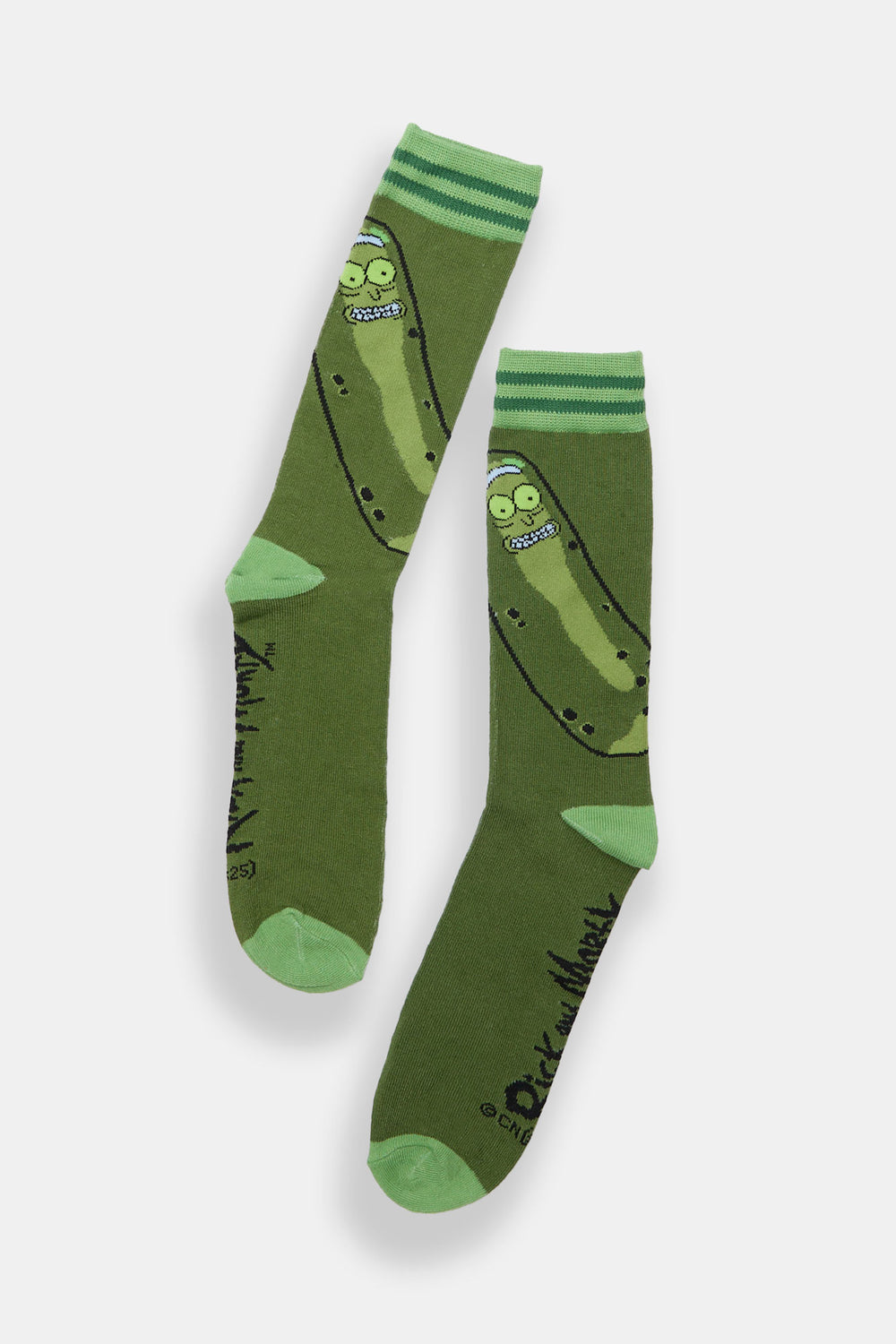 Rick And Morty Pickle Printed Jacquard Crew Socks Rick And Morty Pickle Printed Jacquard Crew Socks