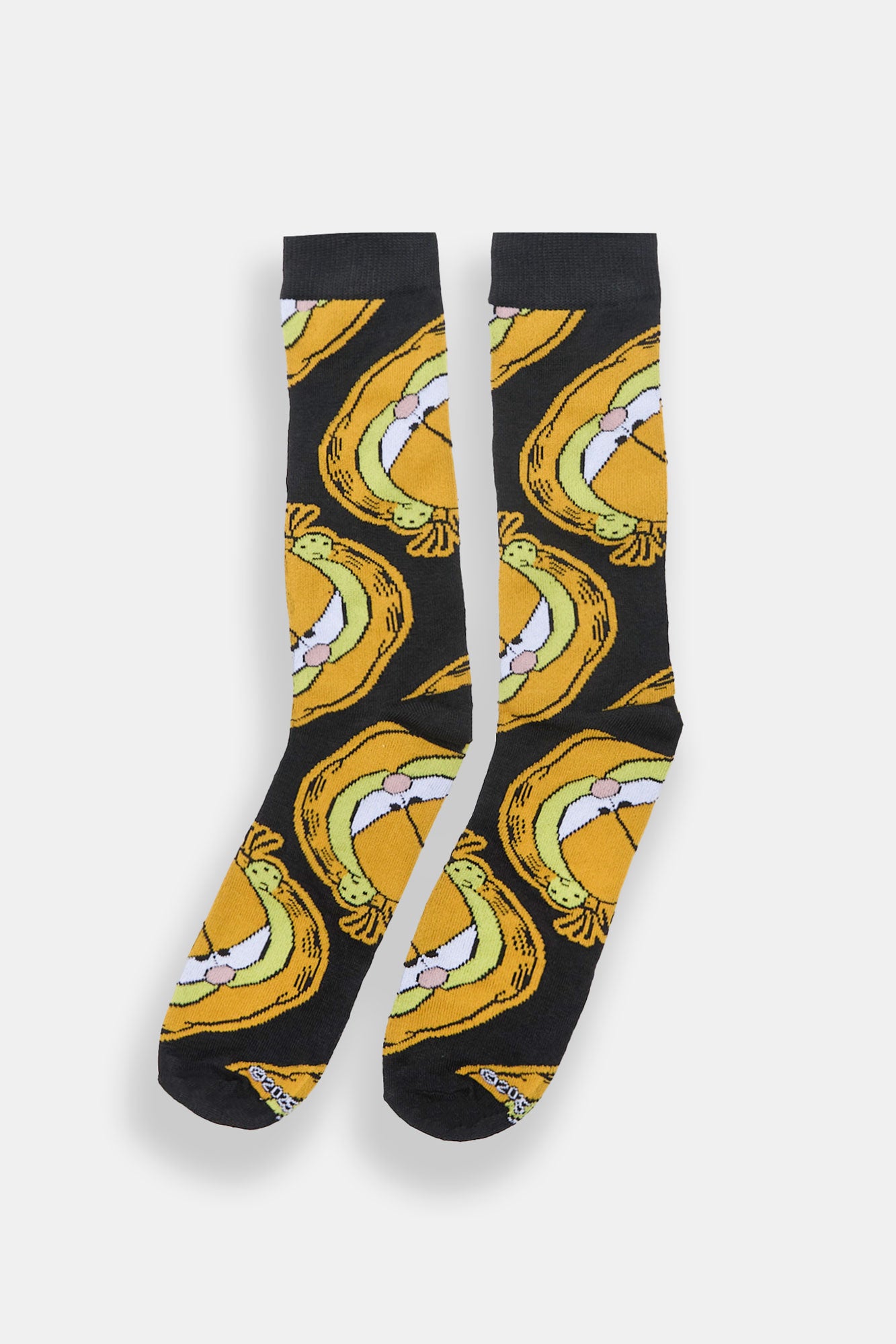Garfield Printed Jacquard Crew Socks - Black / O/S
