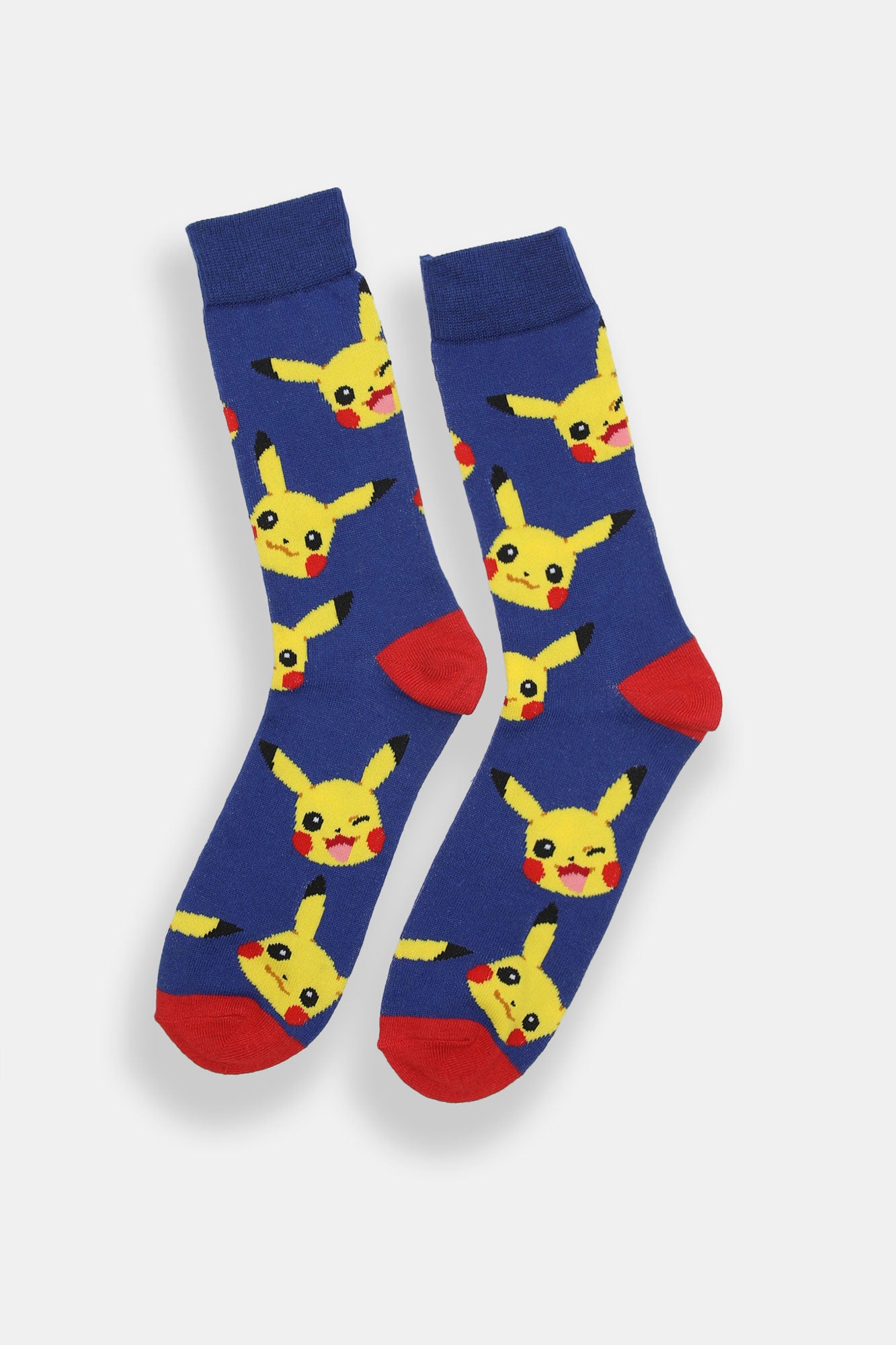 Mens Pokémon Pikachu Jacquard Crew Socks - Blue / O/S