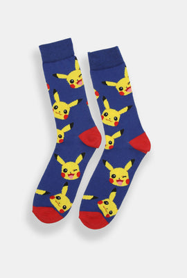Chaussettes jacquard imprimées Pokémon Pikachu homme