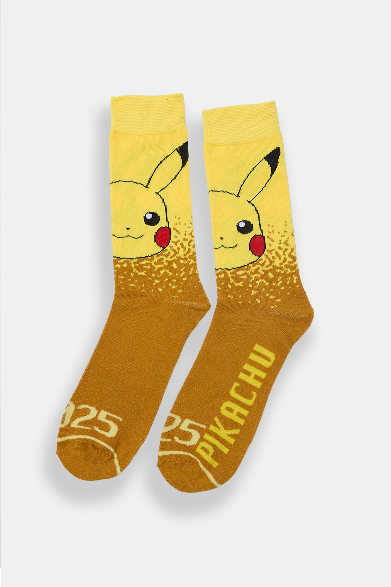 Mens Pokémon Pikachu Jacquard Crew Socks - Yellow / O/S