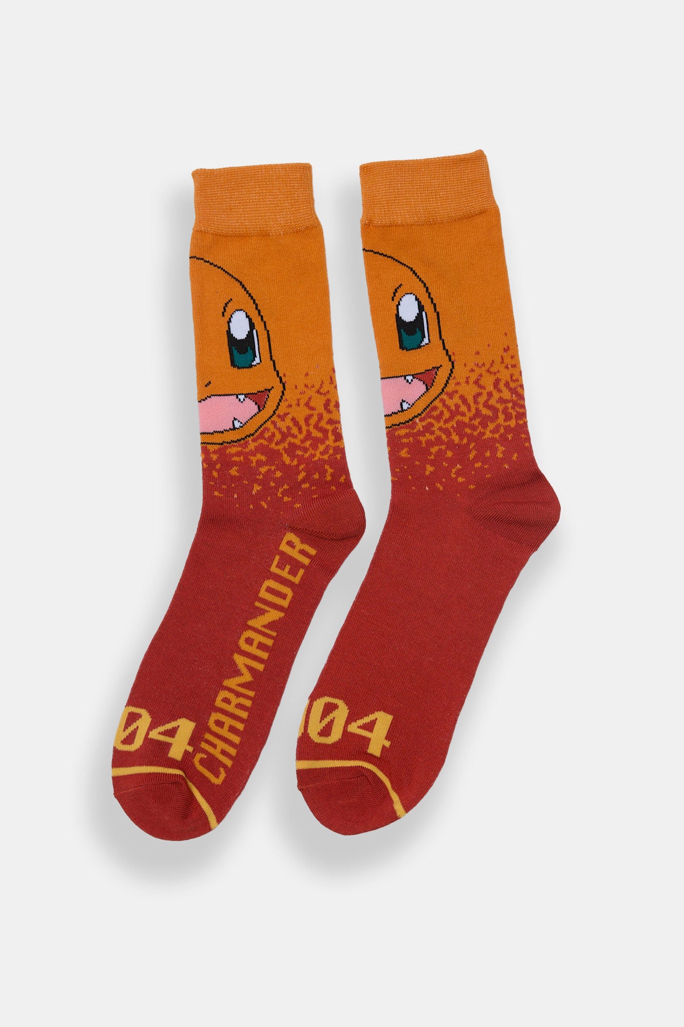 Mens Pokémon Charmander Jacquard Crew Socks - Orange / O/S