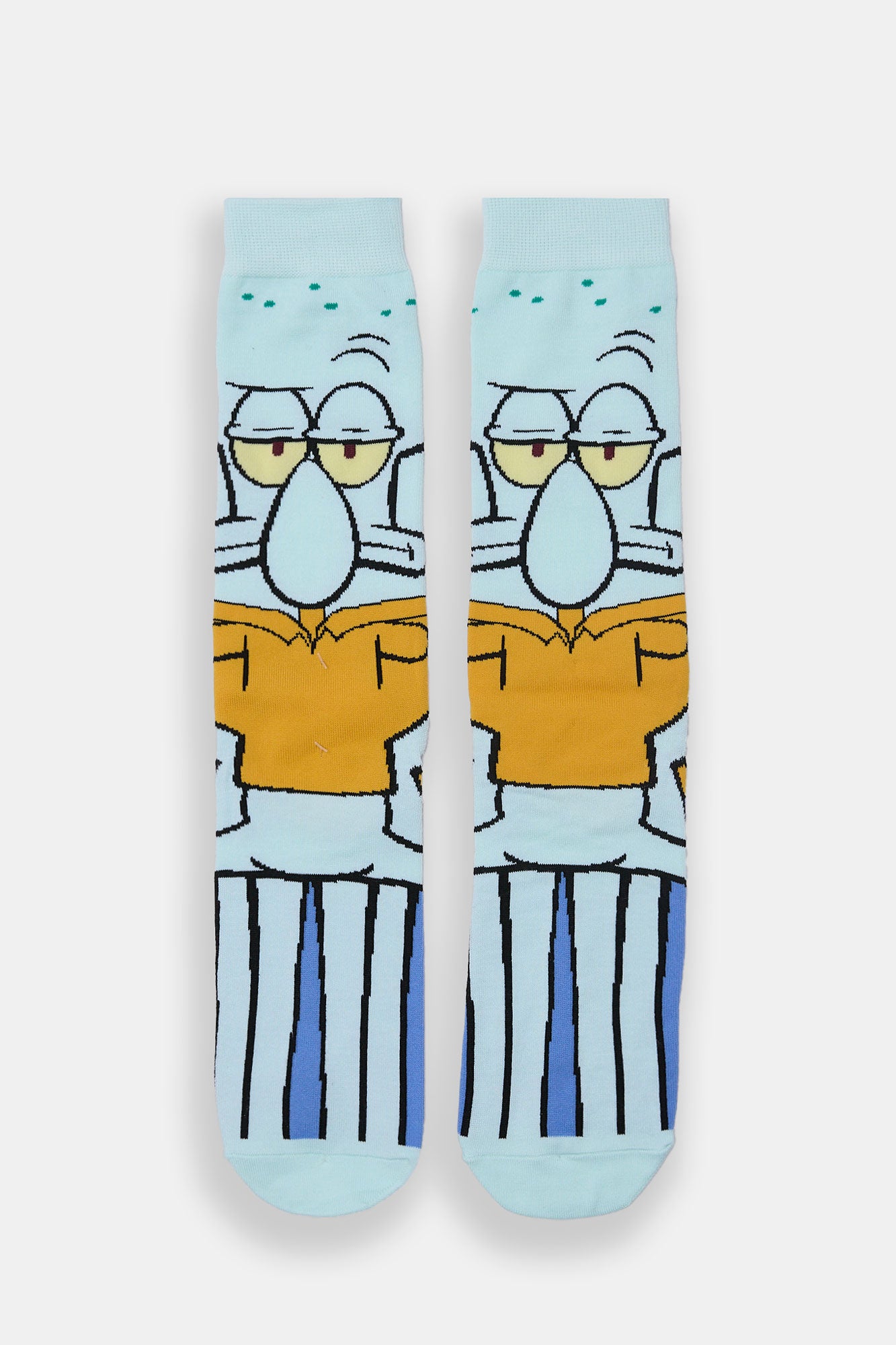 Mens Squidward Jacquard Crew Socks - Green / O/S