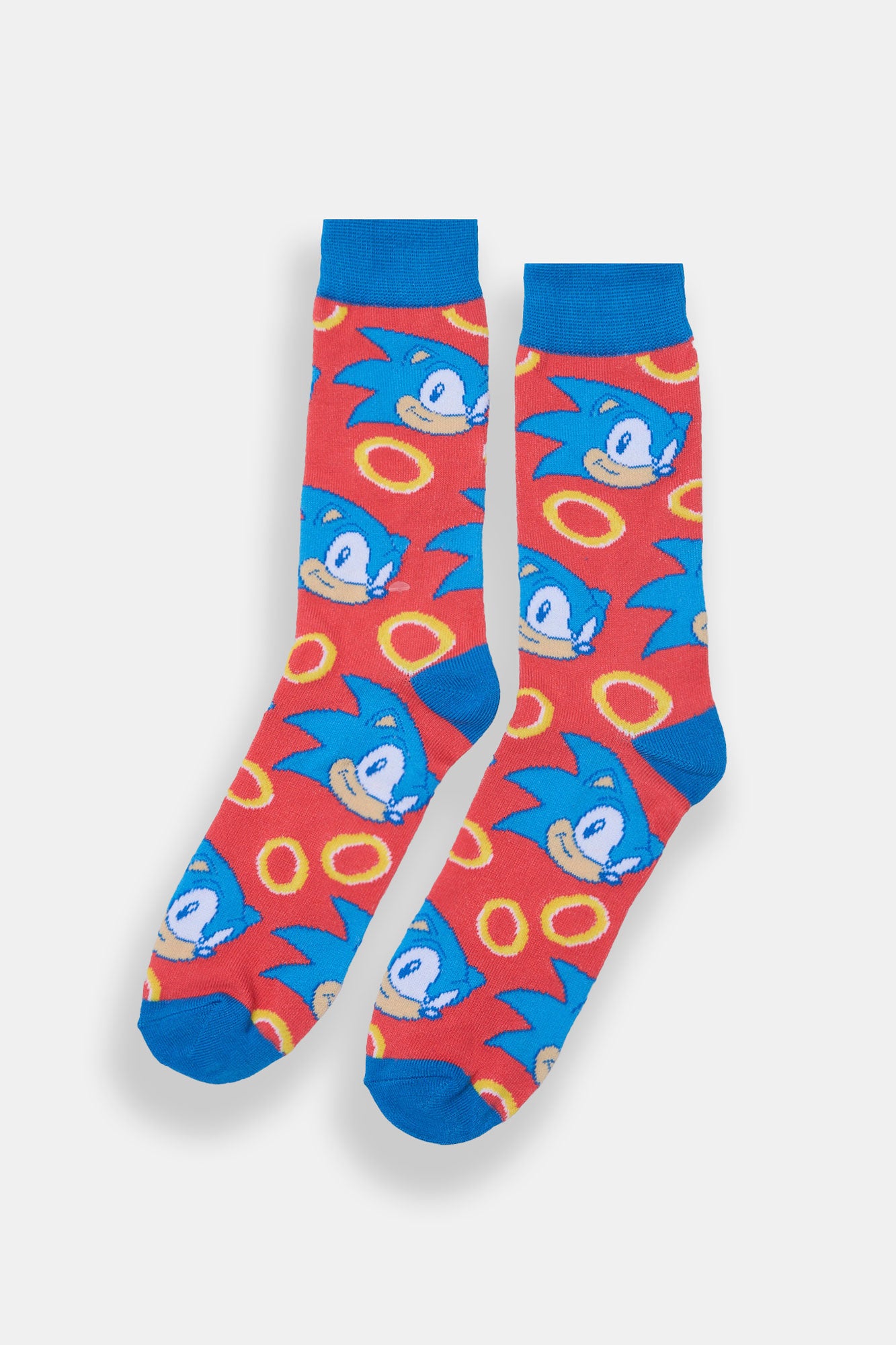 Mens Sonic The Hedgehog Jacquard Crew Socks - Red / O/S