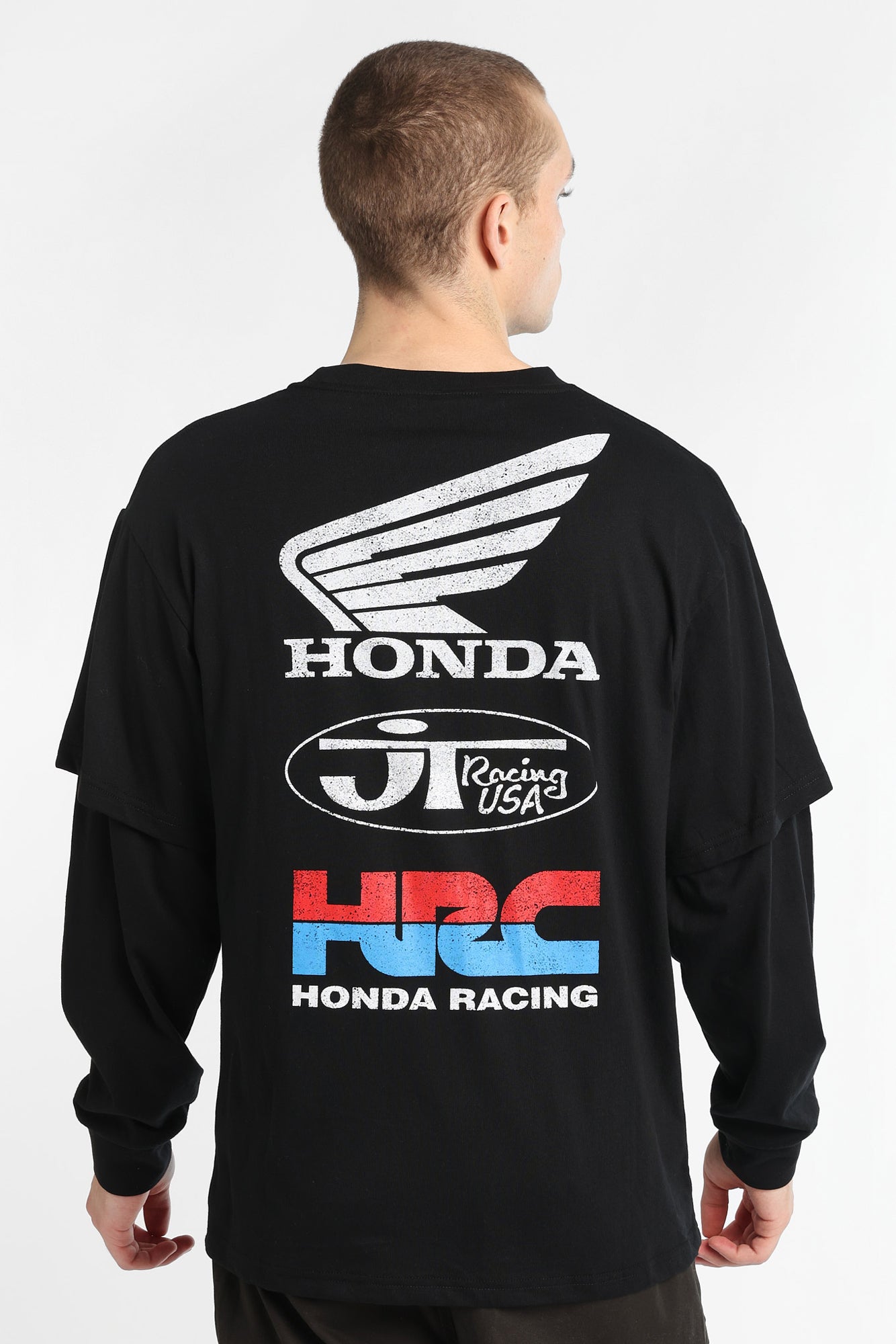 Honda Racing Long Sleeve 2-Fer Tee - Black /