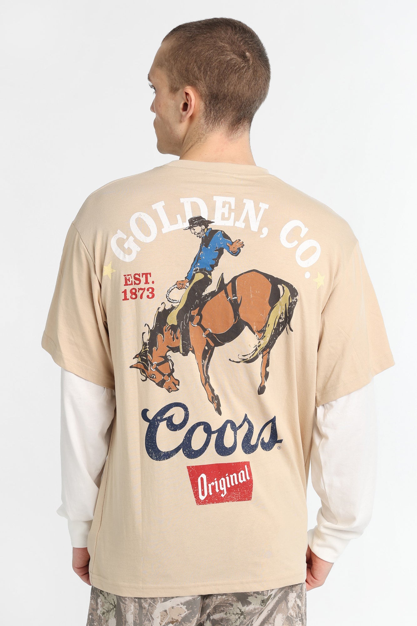 Coors Golden Colorado Long Sleeve 2-Fer Tee - Tan /