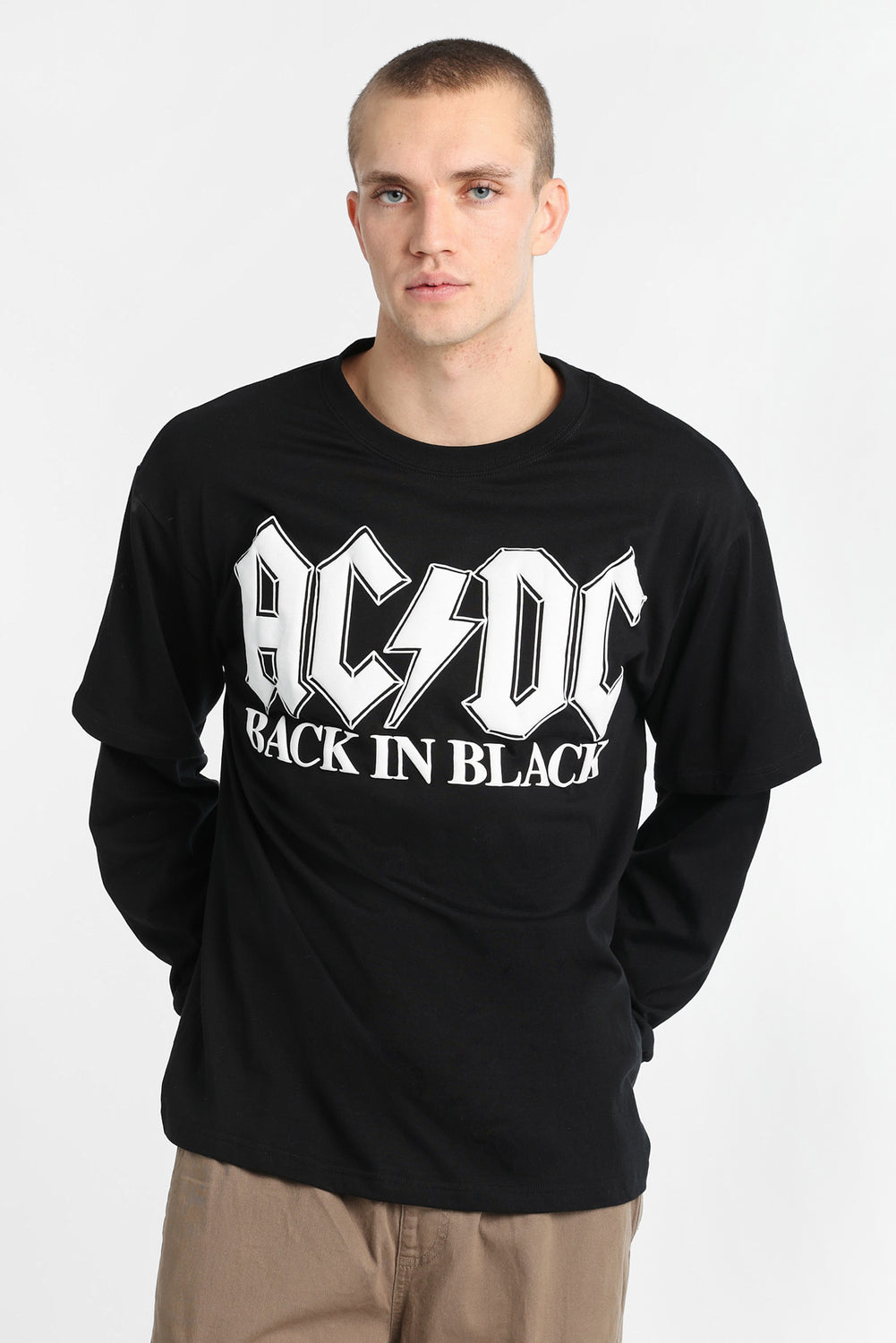 AC/DC Back In Black Long Sleeve 2-Fer Tee AC/DC Back In Black Long Sleeve 2-Fer Tee