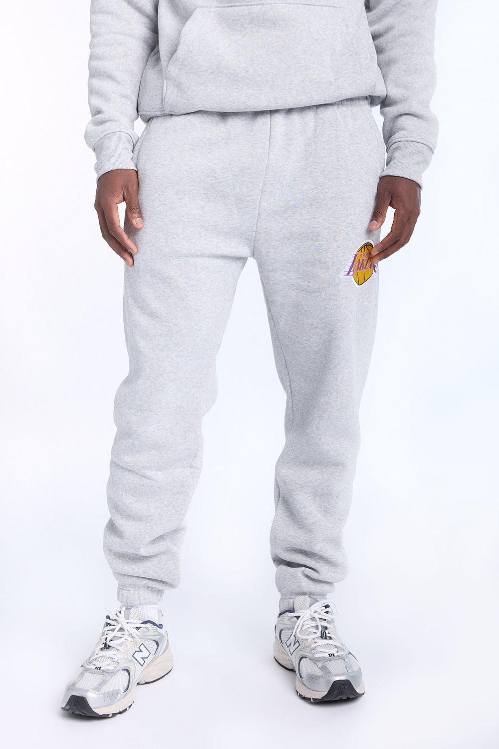 Mens LA Lakers Grey Melange Sweatpant Mens LA Lakers Grey Melange Sweatpant