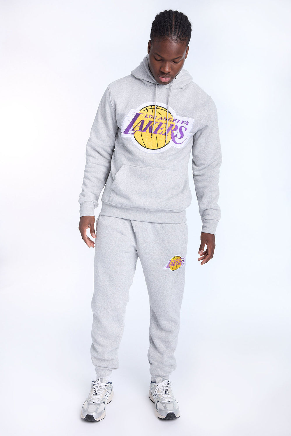 Mens LA Lakers Grey Melange Sweatpant Mens LA Lakers Grey Melange Sweatpant