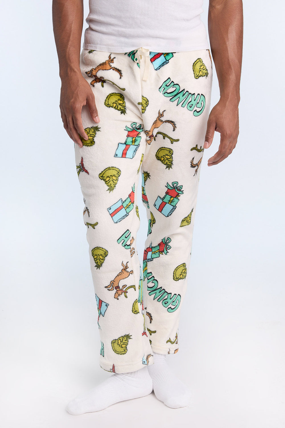 Mens The Grinch Graphic Plush Pajama Pant Mens The Grinch Graphic Plush Pajama Pant